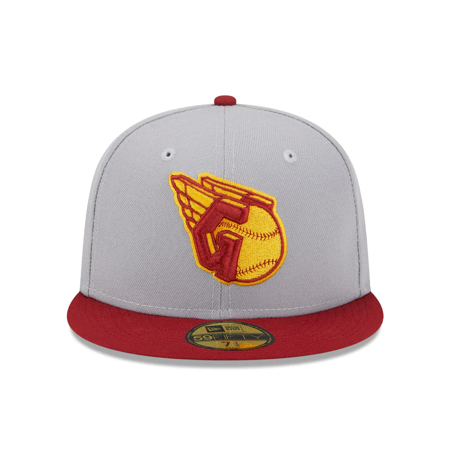 New Era Cleveland Guardians Gray/Red Navy Undervisor 59FIFTY Fitted Hat - Image 5