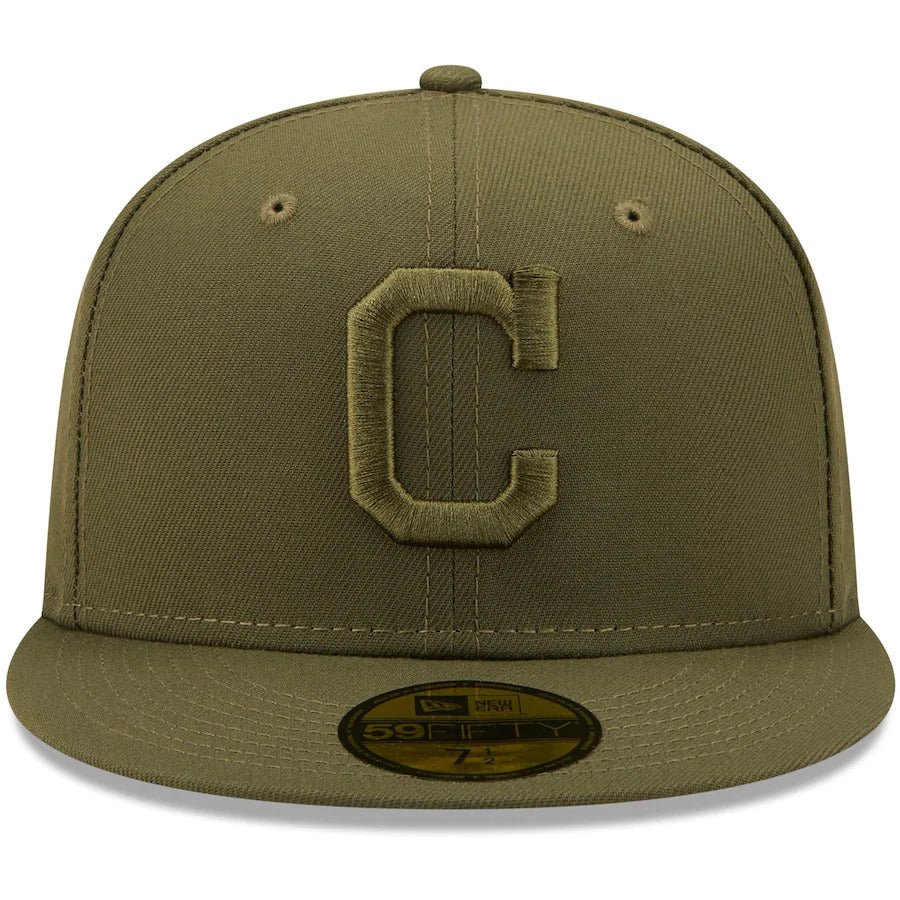 New Era Cleveland Indians Olive Color Pack 59FIFTY Fitted Hat - Image 2