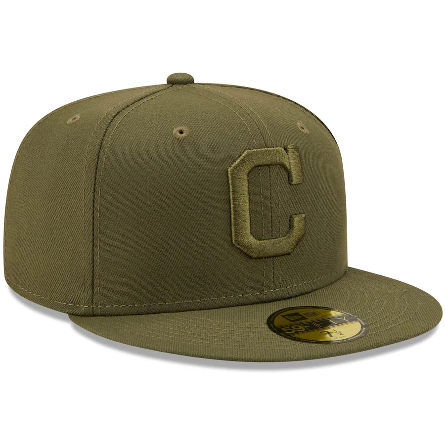 New Era Cleveland Indians Olive Color Pack 59FIFTY Fitted Hat - Image 3