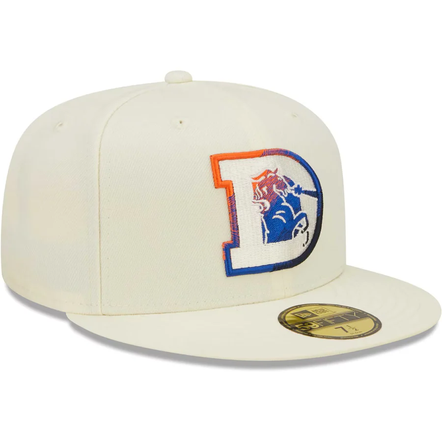 New Era Denver Broncos Cream Chrome Color Dim 59FIFTY Fitted Hat - Image 4