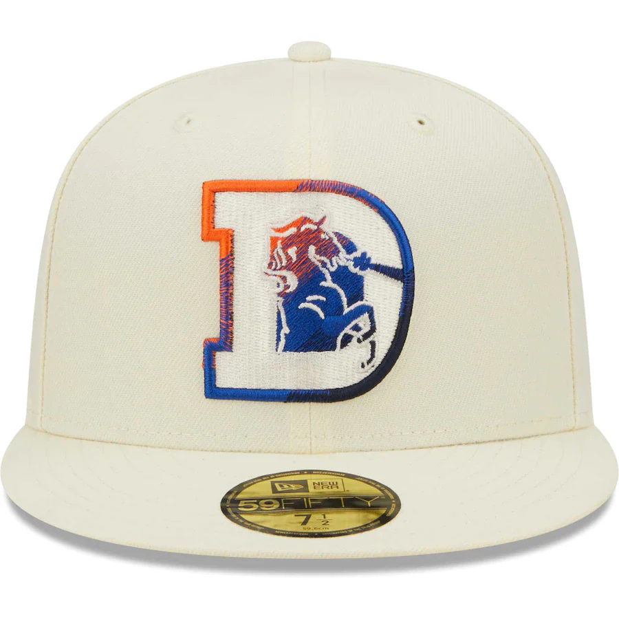 New Era Denver Broncos Cream Chrome Color Dim 59FIFTY Fitted Hat - Image 5