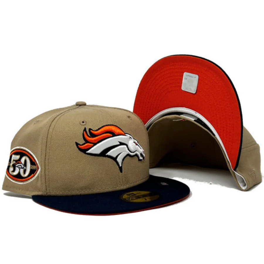 New Era Denver Broncos Khaki 50th Anniversary 59FIFTY Fitted Hat