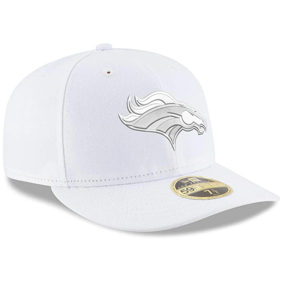 New Era Denver Broncos Primary Logo White on White Low Profile 59FIFTY Fitted Hat - Image 3