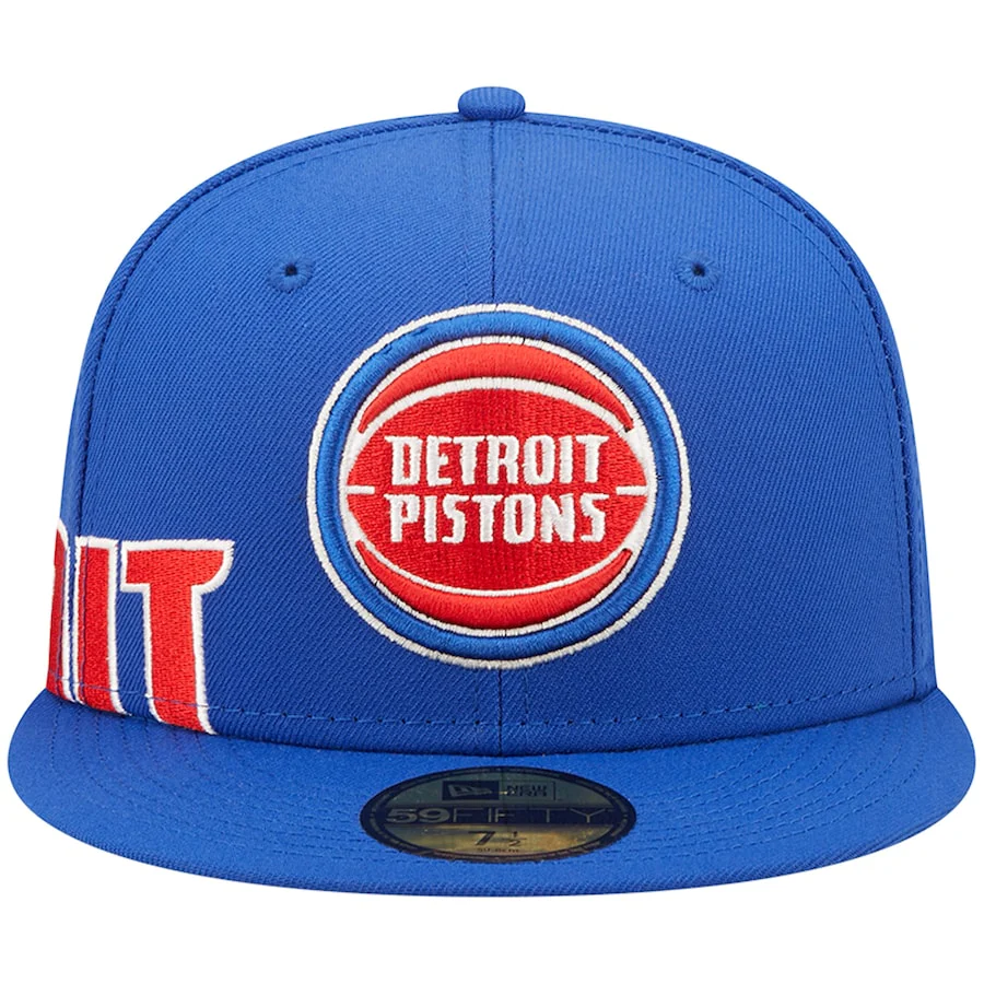 New Era Detroit Pistons Blue Side Split 59FIFTY Fitted Hat - Image 2