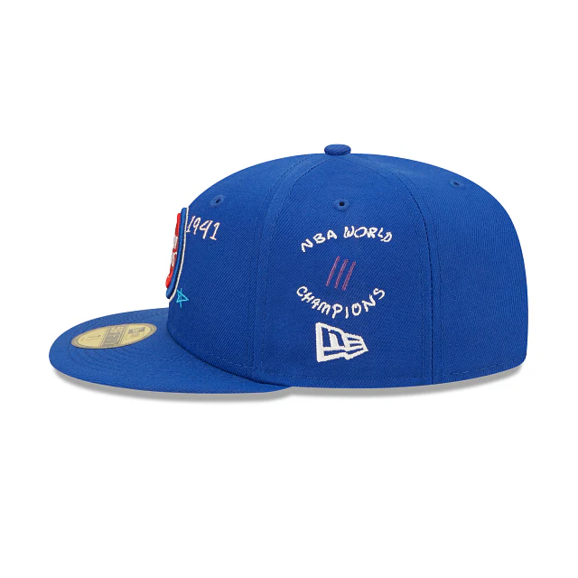 New Era Detroit Pistons Scribble Collection 2022 59FIFTY Fitted Hat - Image 5