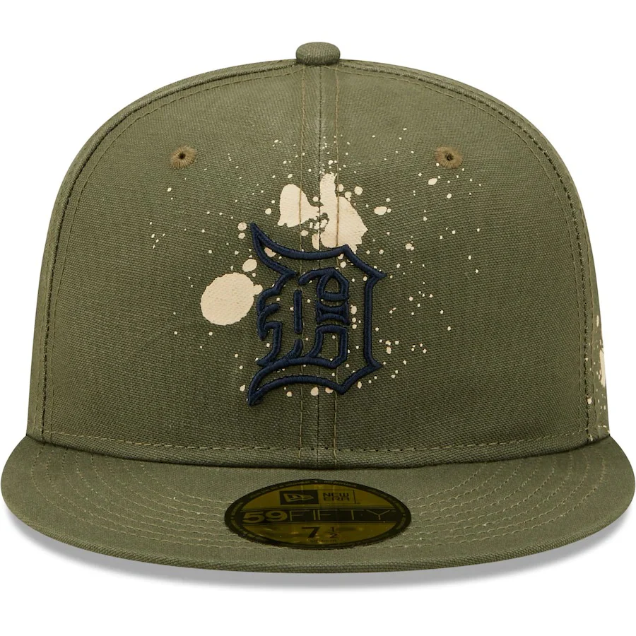 New Era Detroit Tigers Olive Splatter 59FIFTY Fitted Hat - Image 2