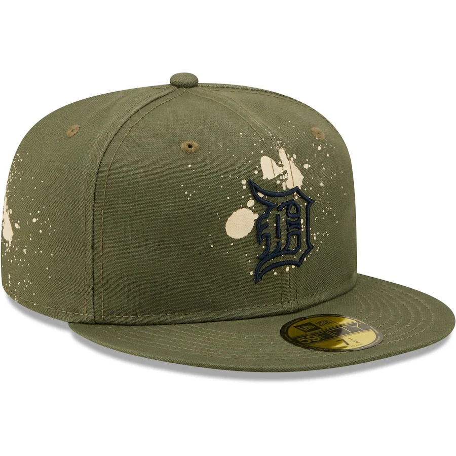 New Era Detroit Tigers Olive Splatter 59FIFTY Fitted Hat - Image 3