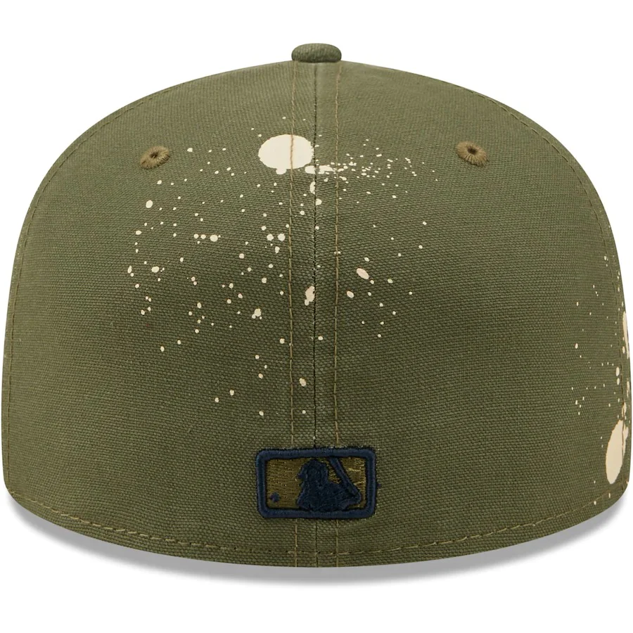 New Era Detroit Tigers Olive Splatter 59FIFTY Fitted Hat - Image 4