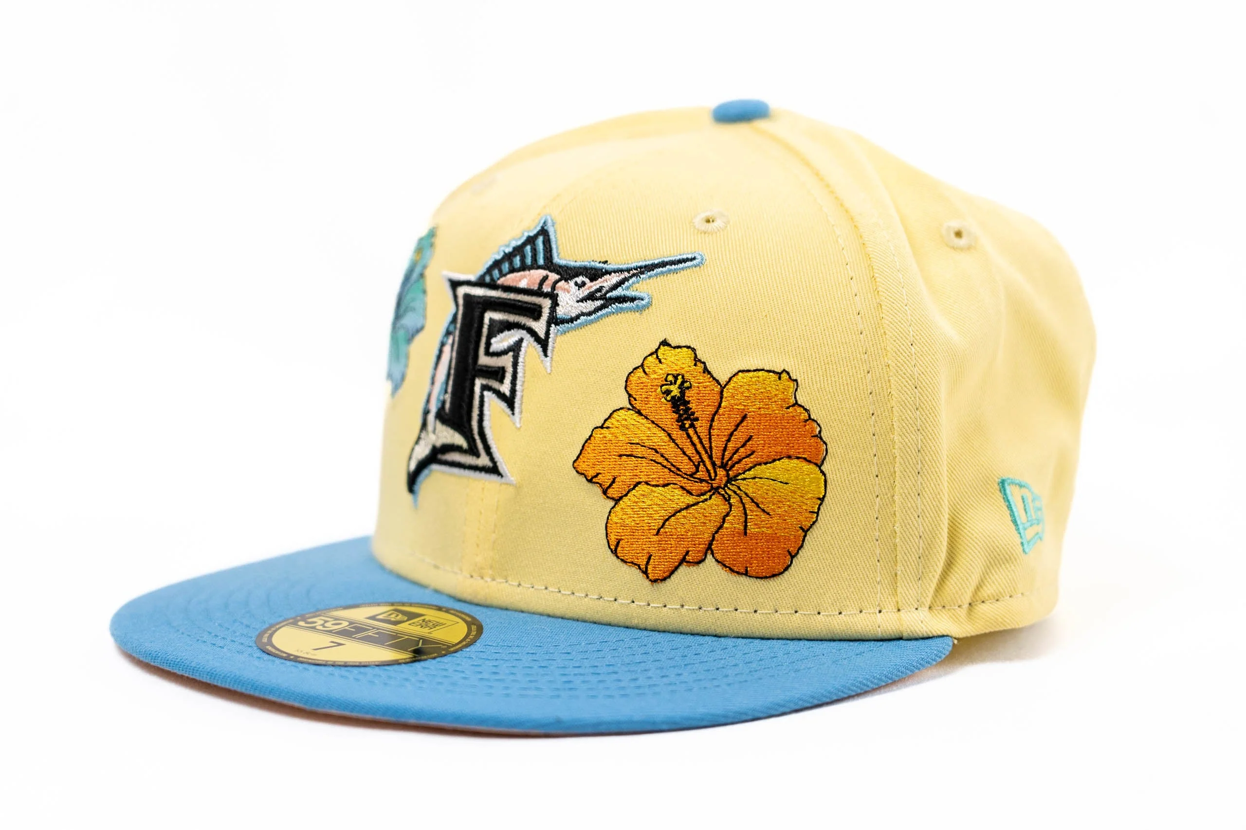 New Era Florida Marlins Soft yellow/Peach 19th Anniversary 59FIFTY Fitted Hat - Image 6