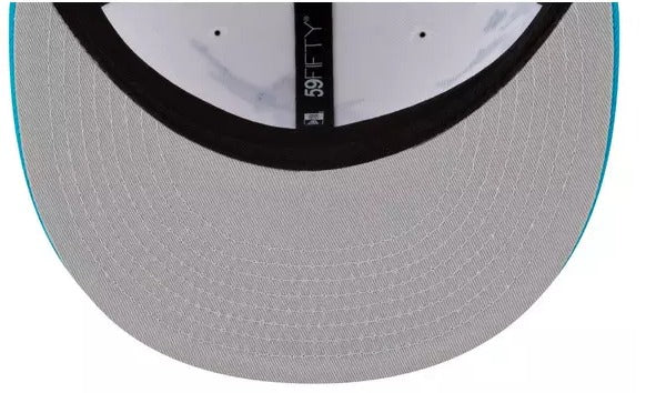 New Era Florida Marlins 'Under The Sea' White/teal 59FIFTY Fitted Hat - Image 2