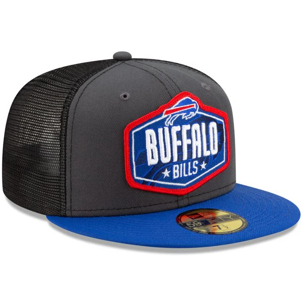New Era Graphite/Royal Buffalo Bills 2021 NFL Draft On-Stage Mesh Back 59FIFTY Fitted Hat - Image 3