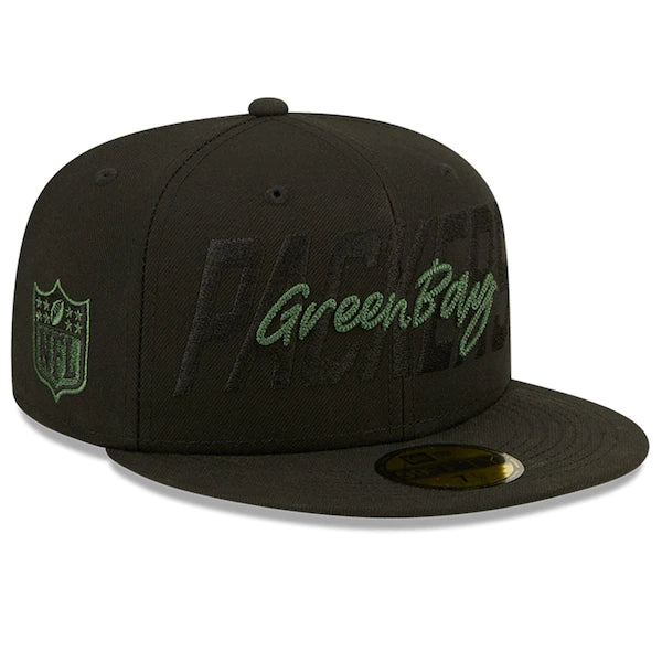 New Era Green Bay Packers  Black 2022 NFL Draft 59FIFTY Fitted Hat - Image 3