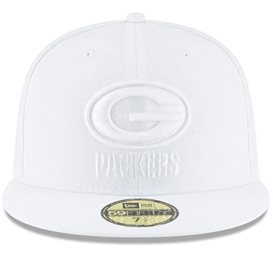 New Era Green Bay Packers White on White 59FIFTY Fitted Hat - Image 2