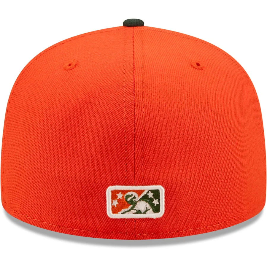 New Era Greensboro Grasshoppers Orange Authentic Collection 59FIFTY Fitted Hat - Image 4