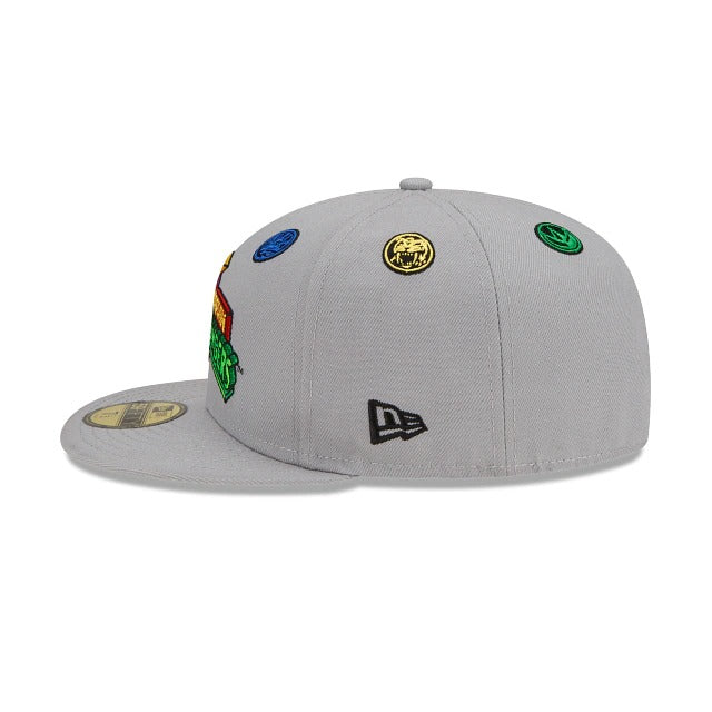 New Era Grey Mighty Morphin Power Rangers Emblem Eyelets 59FIFTY Fitted Hat - Image 5
