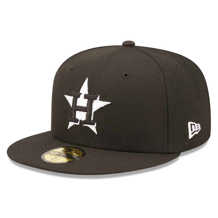 New Era Houston Astros Black Team Logo 59FIFTY Fitted Hat