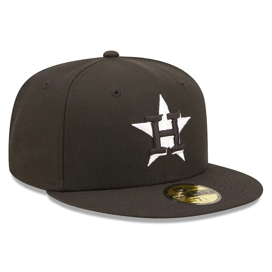 New Era Houston Astros Black Team Logo 59FIFTY Fitted Hat - Image 4