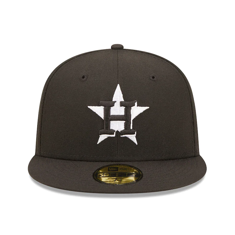 New Era Houston Astros Black Team Logo 59FIFTY Fitted Hat - Image 5