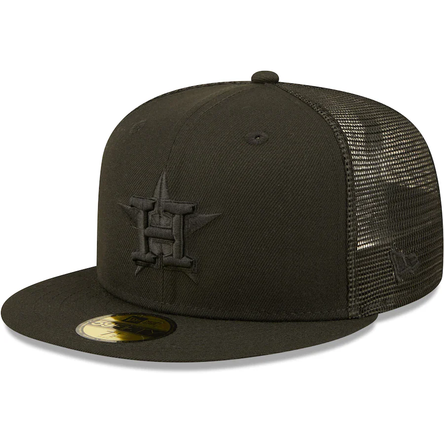 New Era Houston Astros Blackout Trucker 59FIFTY Fitted Hat
