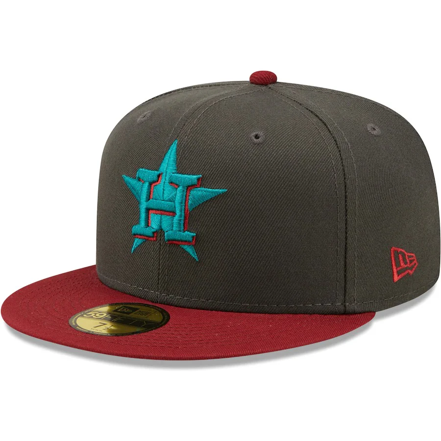 New Era Houston Astros Graphite/Cardinal 50th Anniversary Titlewave 59FIFTY Fitted Hat - Image 4
