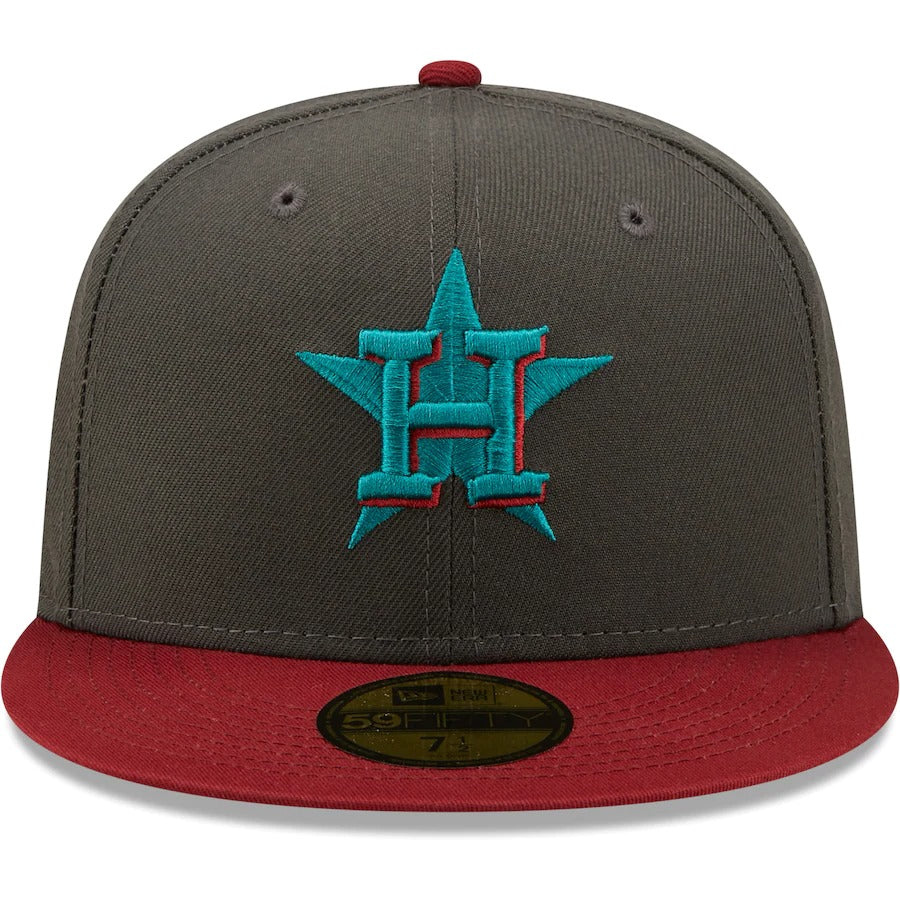 New Era Houston Astros Graphite/Cardinal 50th Anniversary Titlewave 59FIFTY Fitted Hat - Image 5