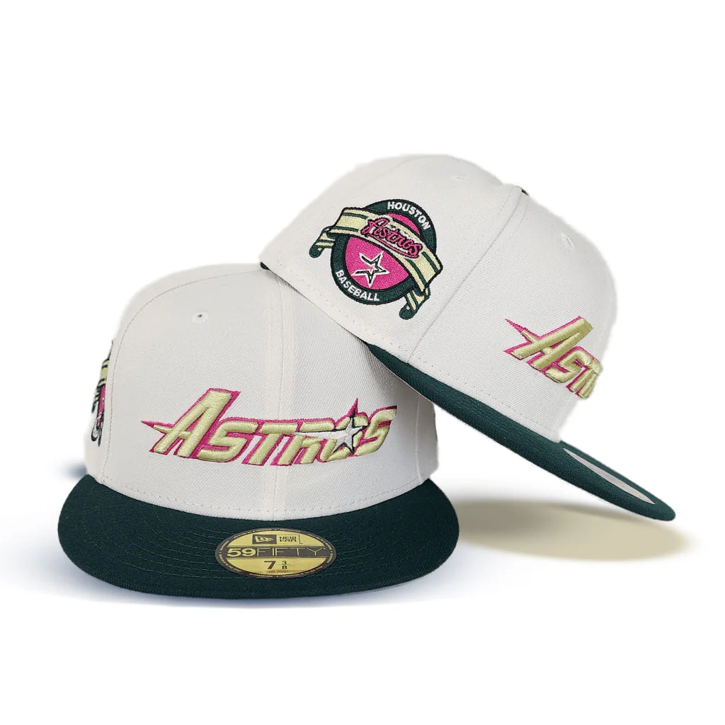 New Era Houston Astros Off-White/Forest Green 59FIFTY Fitted Hat - Image 2