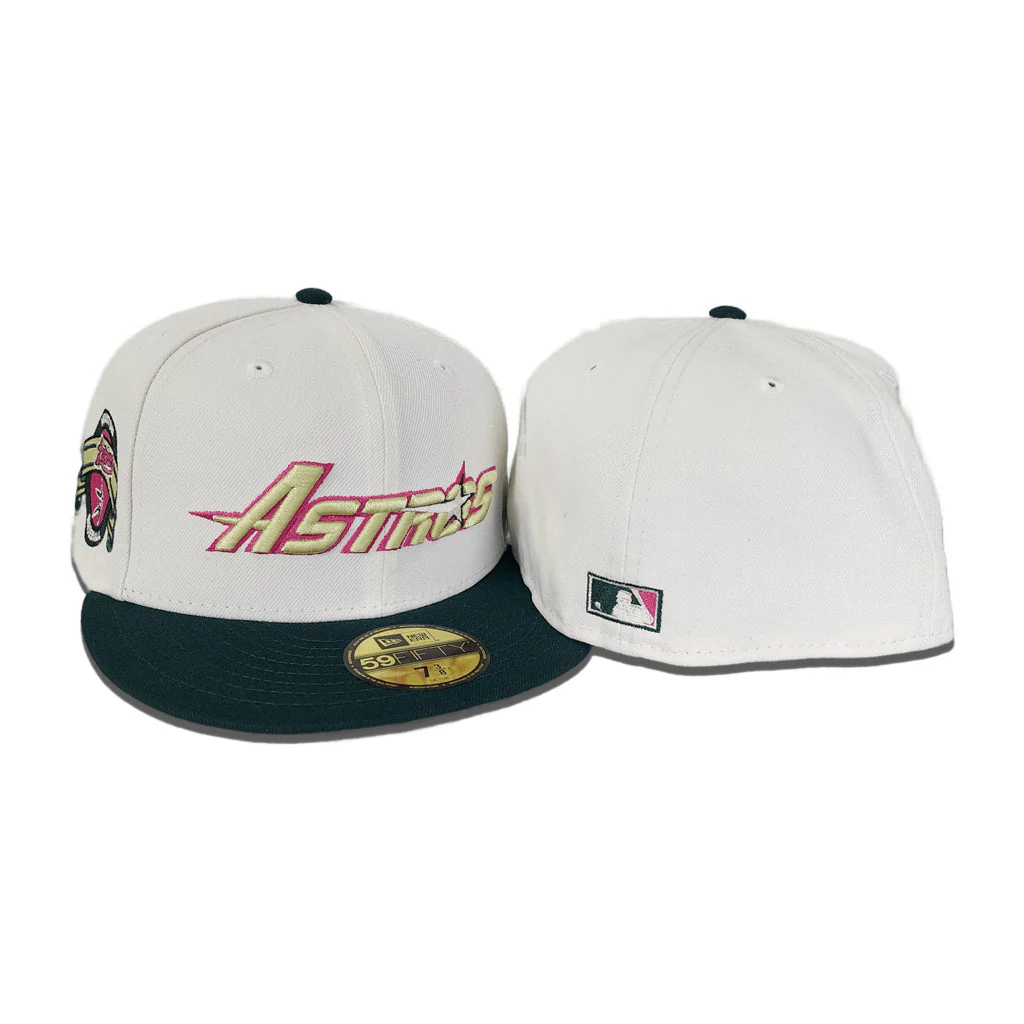New Era Houston Astros Off-White/Forest Green 59FIFTY Fitted Hat - Image 3
