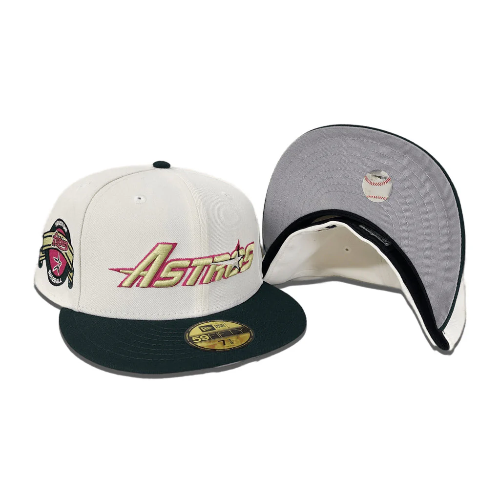 New Era Houston Astros Off-White/Forest Green 59FIFTY Fitted Hat - Image 4