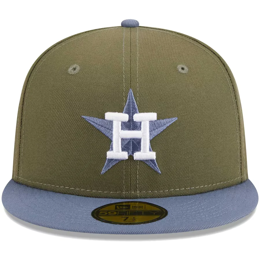 New Era Houston Astros Olive/Blue 2023 59FIFTY Fitted Hat - Image 5