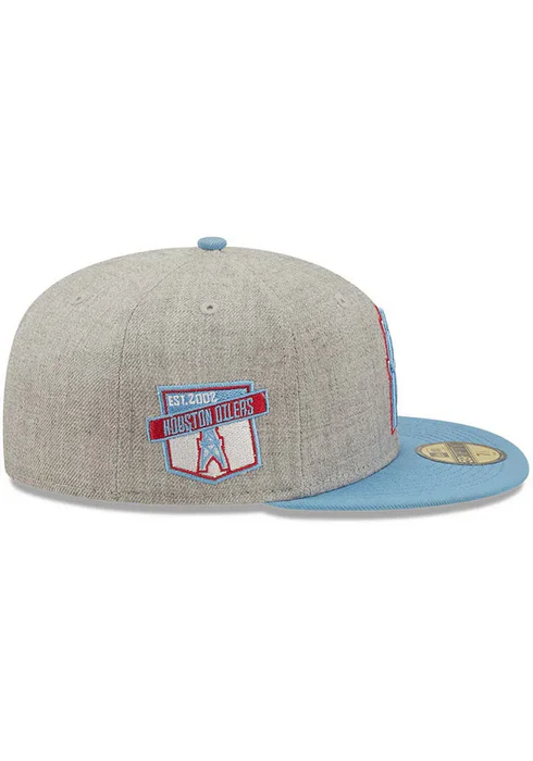 New Era Houston Oilers Heather Grey 59FIFTY Fitted Hat - Image 4