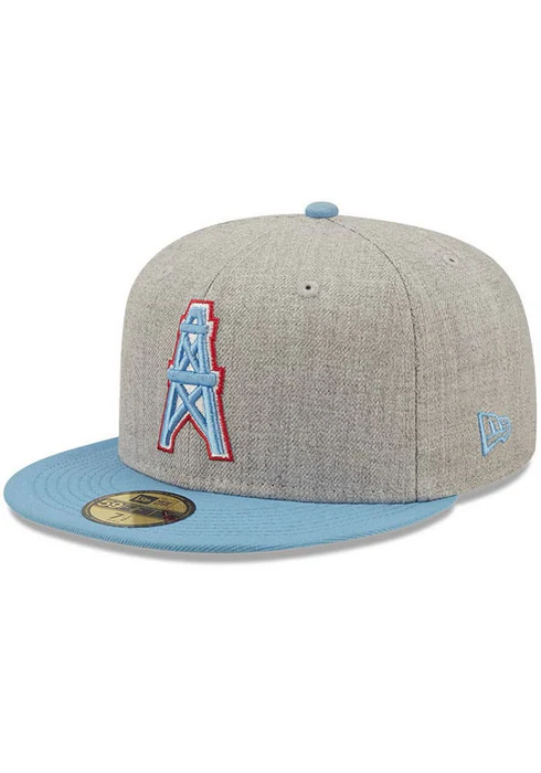 New Era Houston Oilers Heather Grey 59FIFTY Fitted Hat - Image 7