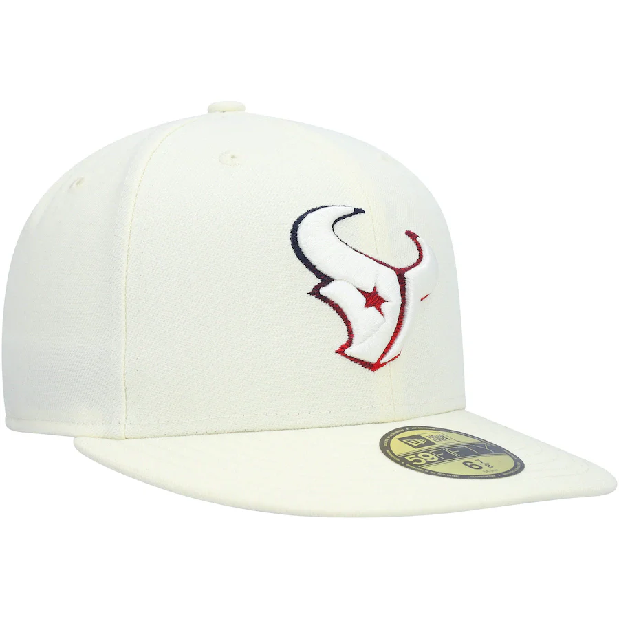 New Era Houston Texans Cream Chrome Color Dim 59FIFTY Fitted Hat - Image 4