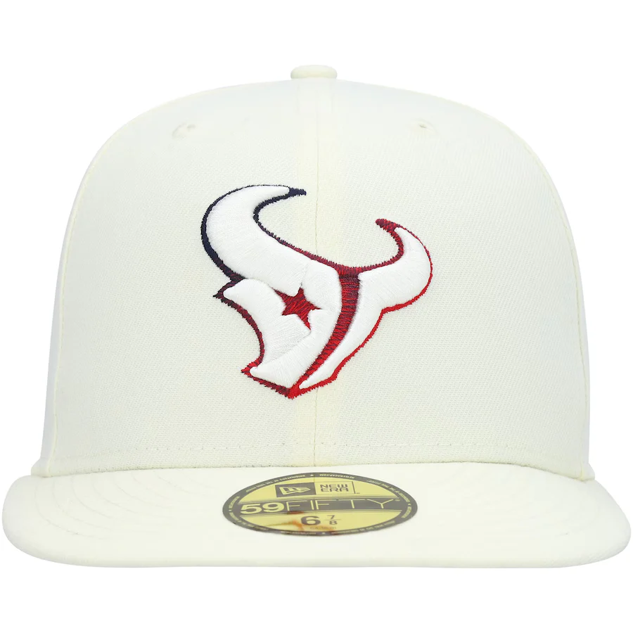New Era Houston Texans Cream Chrome Color Dim 59FIFTY Fitted Hat - Image 5