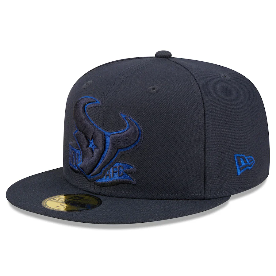 New Era Houston Texans Navy Tonal 2022 Sideline 59FIFTY Fitted Hat - Image 4