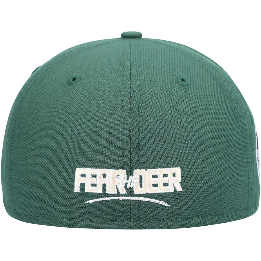 New Era Hunter Green Milwaukee Bucks Team Logoman 59FIFTY Fitted Hat - Image 4