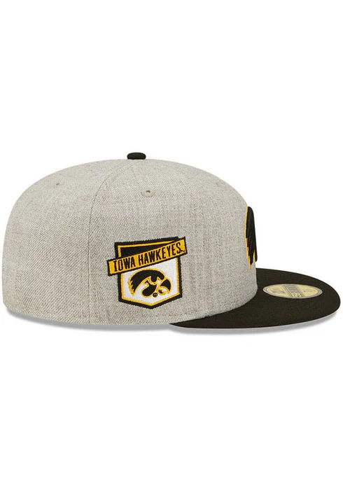 New Era Iowa Hawkeyes Grey Heather Patch 59FIFTY Fitted Hat - Image 11