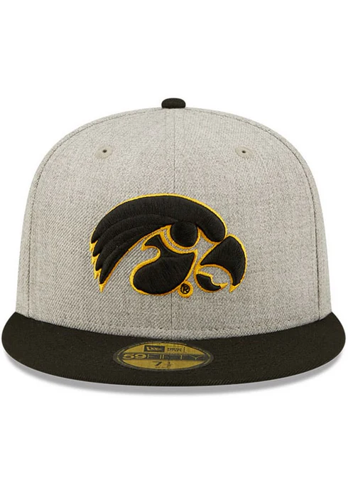 New Era Iowa Hawkeyes Grey Heather Patch 59FIFTY Fitted Hat - Image 12