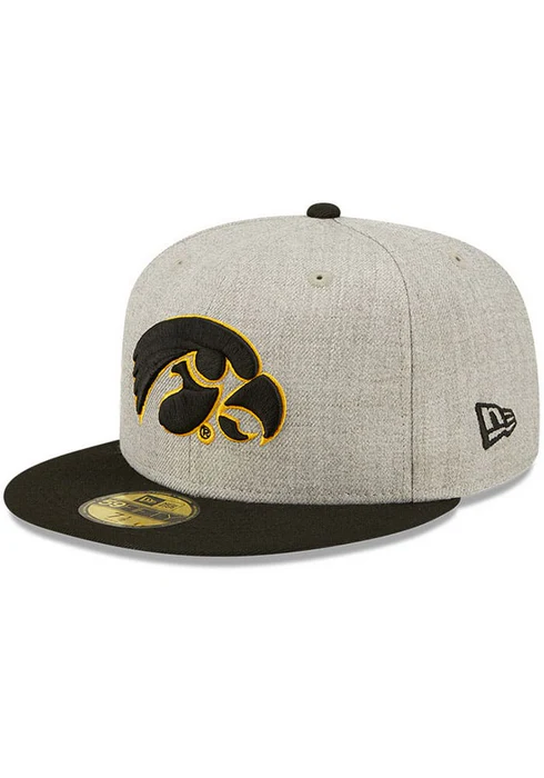 New Era Iowa Hawkeyes Grey Heather Patch 59FIFTY Fitted Hat - Image 7