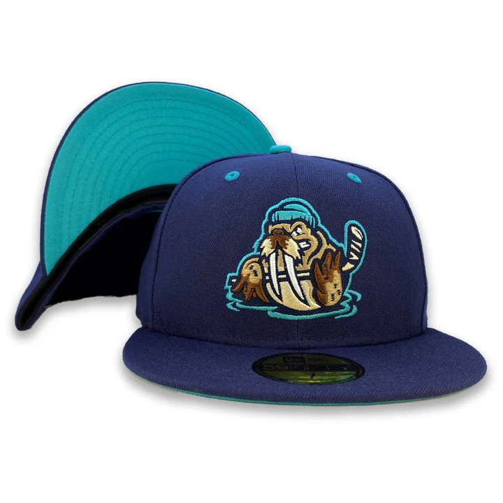 New Era James Bay Tuskers Navy Walrus Teal Undervisor 59FIFTY Fitted Hat - Image 2