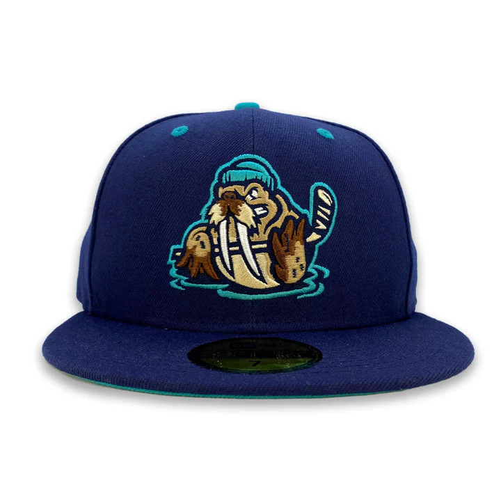 New Era James Bay Tuskers Navy Walrus Teal Undervisor 59FIFTY Fitted Hat - Image 3