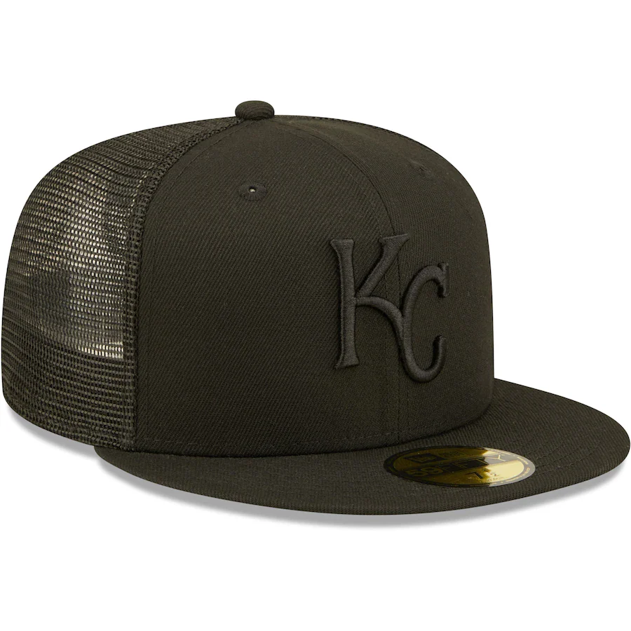 New Era Kansas City Royals Blackout Trucker 59FIFTY Fitted Hat - Image 4