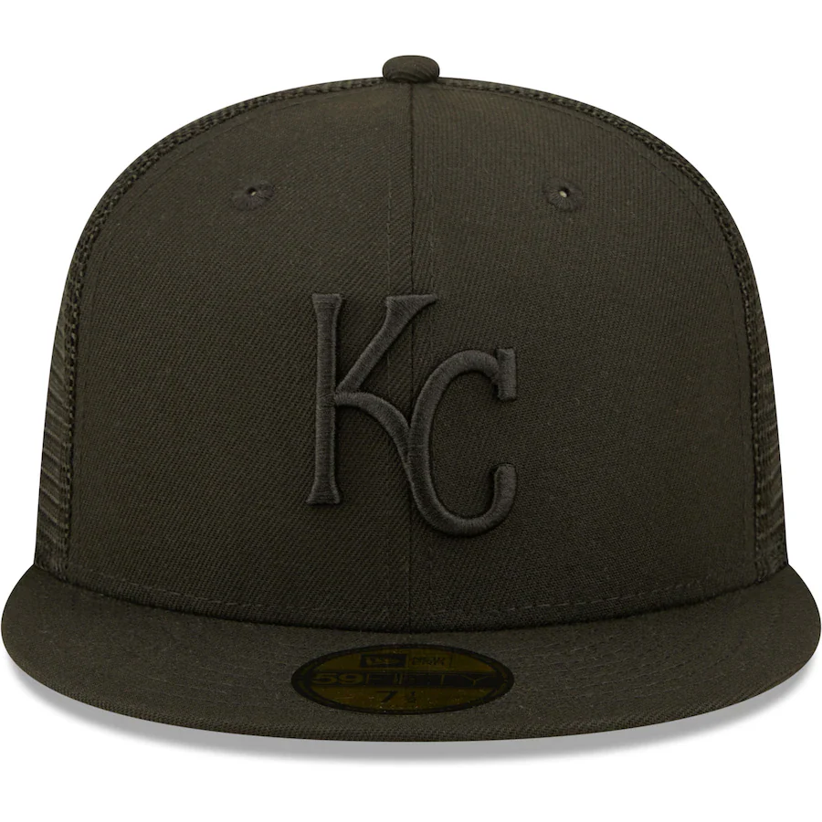 New Era Kansas City Royals Blackout Trucker 59FIFTY Fitted Hat - Image 5