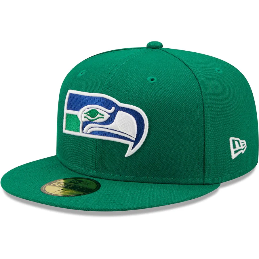 New Era Kelly Green Seattle Seahawks 1998 Pro Bowl Patch Royal Undervisor 59FIFY Fitted Hat - Image 3