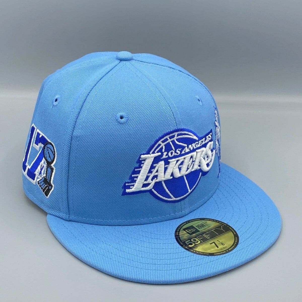 New Era LA Lakers Baby Blue Side Patch 59Fifty Fitted Hat - Image 3