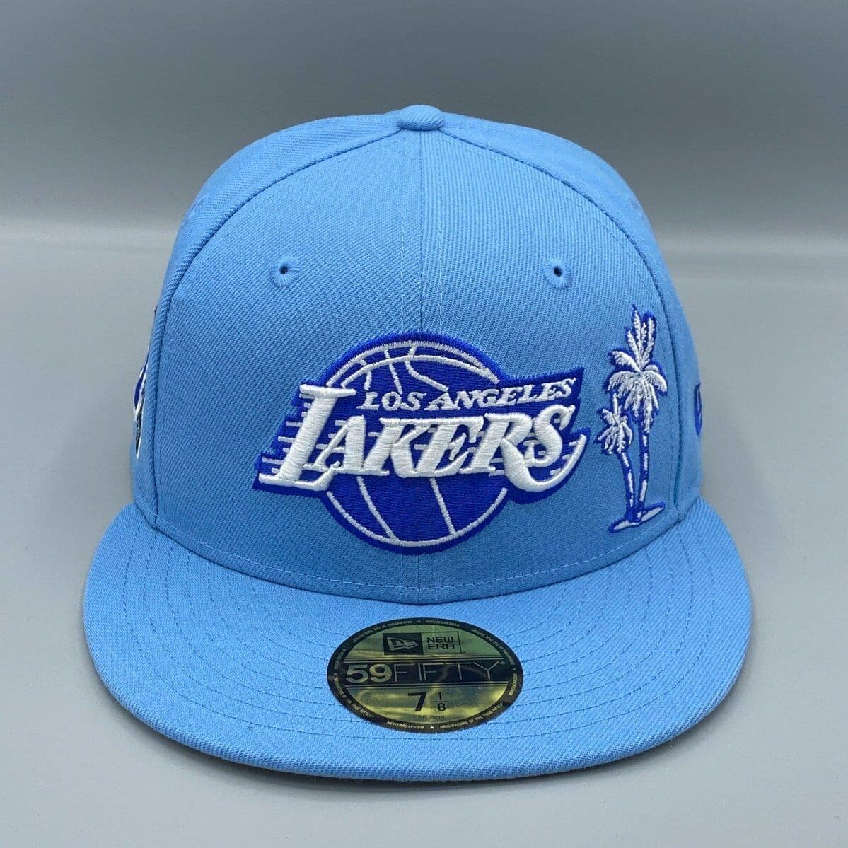 New Era LA Lakers Baby Blue Side Patch 59Fifty Fitted Hat - Image 8