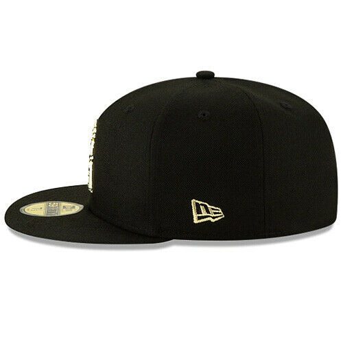 New Era Los Angeles Angels Black Metallic Gold Badge Logo 59FIFTY Fitted Hat - Image 5