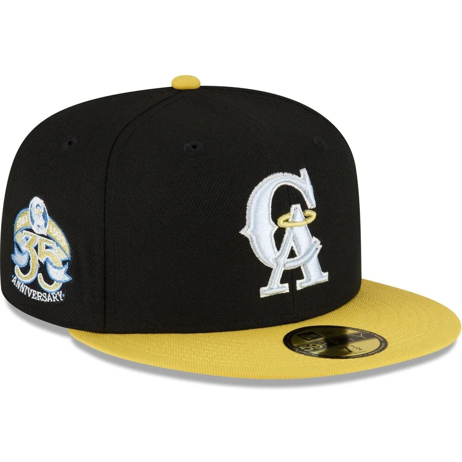 New Era Los Angeles Angels Chartreuse Visor 2023 59FIFTY Fitted Hat