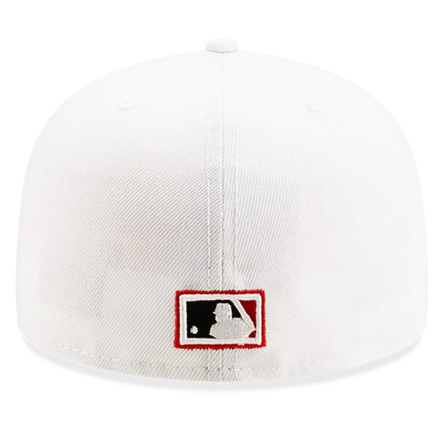 New Era Los Angeles Angels White 35th Anniversary Patch Red Undervisor 59FIFTY Fitted Hat - Image 4