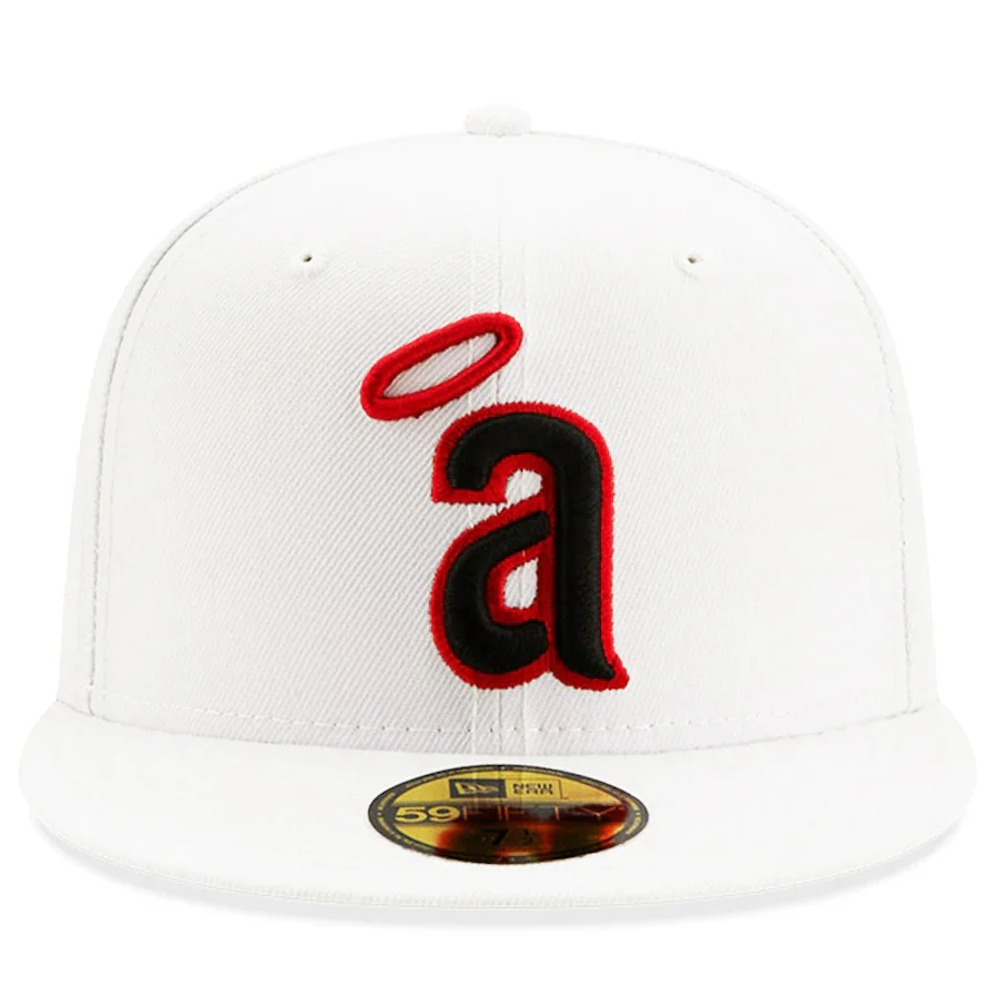 New Era Los Angeles Angels White 35th Anniversary Patch Red Undervisor 59FIFTY Fitted Hat - Image 5