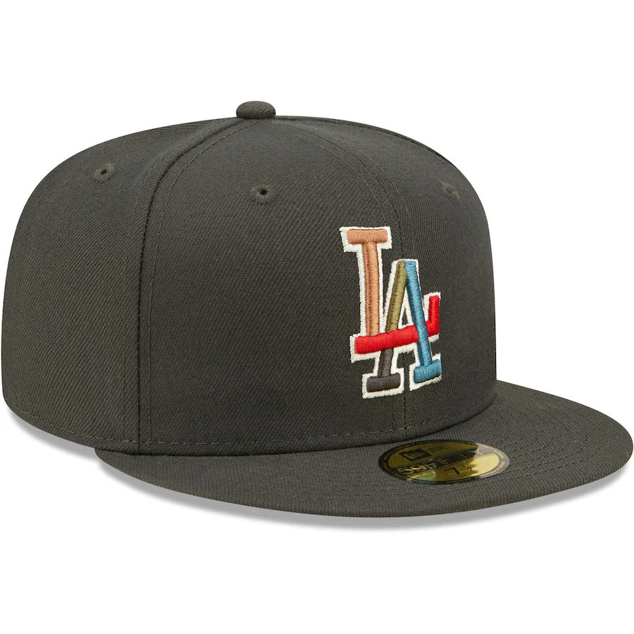 New Era Los Angeles Dodgers Charcoal Multi Color Pack 59FIFTY Fitted Hat - Image 4